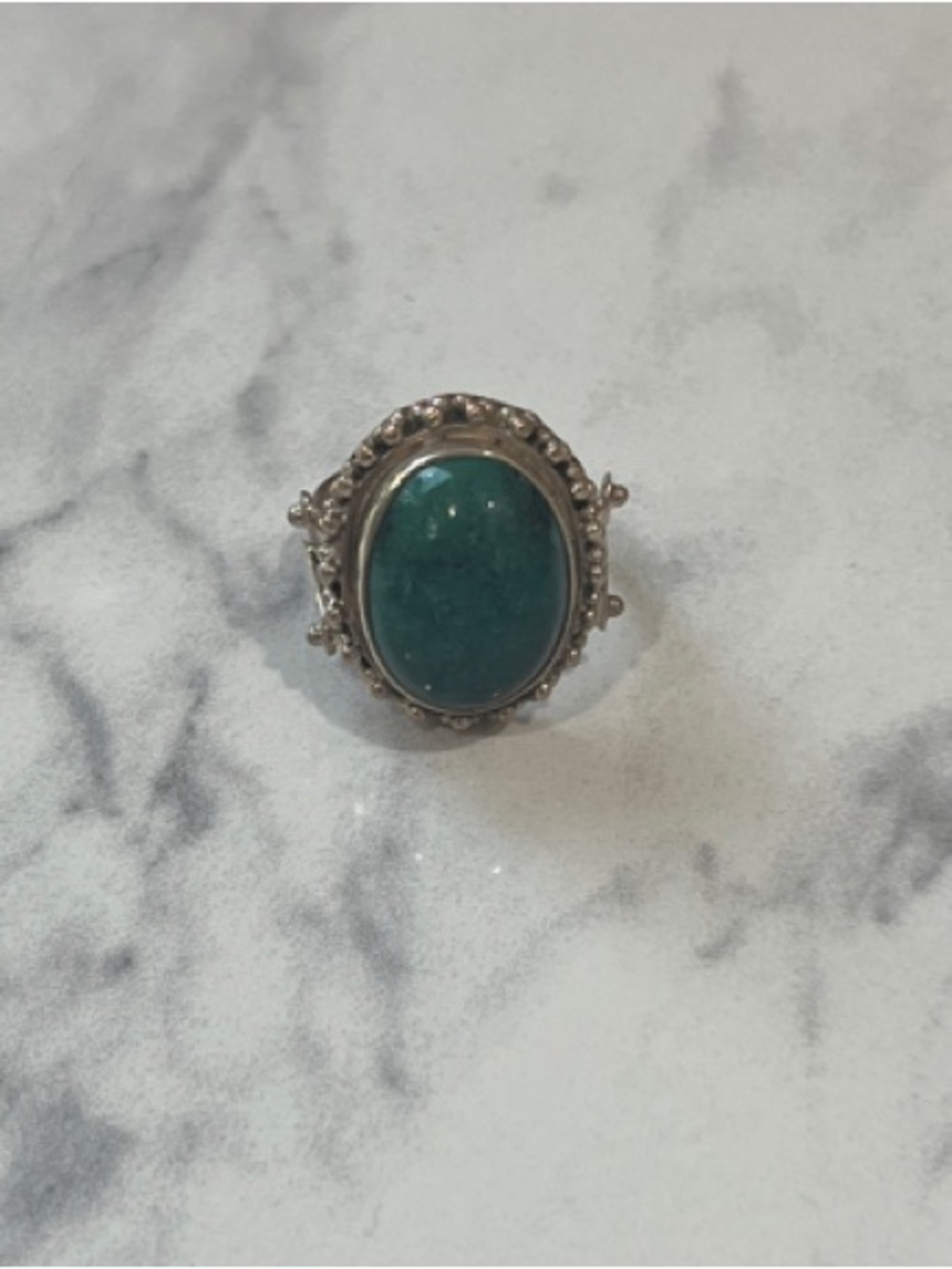 Vintage Sterling Silver Ring with Turquoise Gemstone size 8